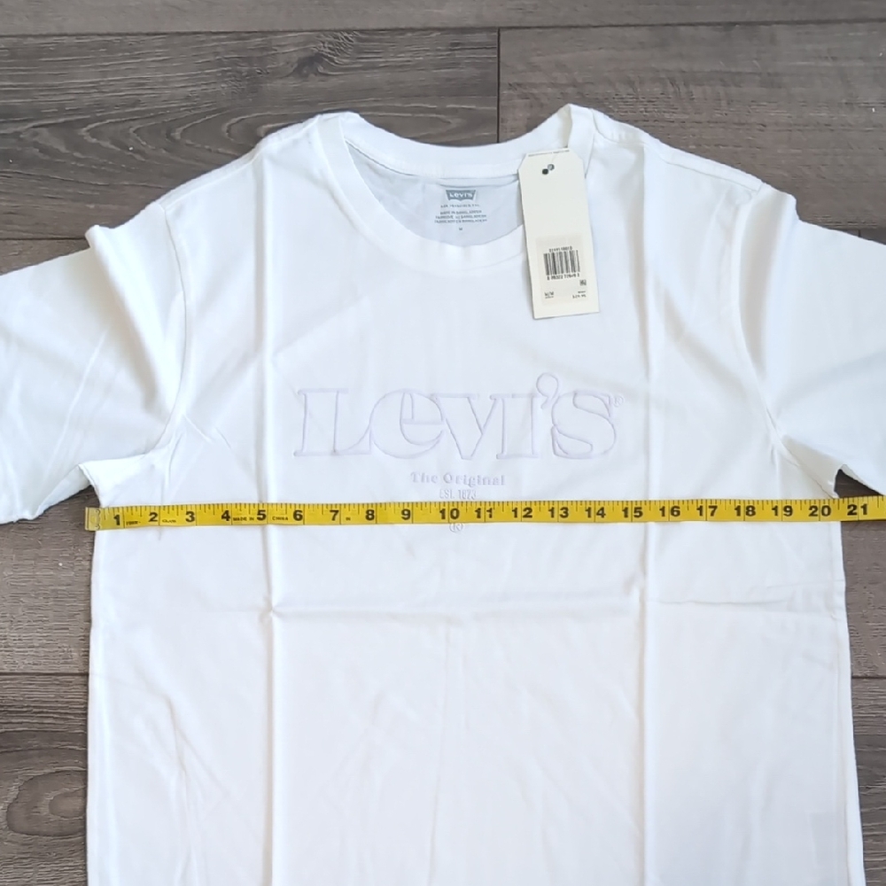 Levi's White Logo Tee with Subtle Off-White Print